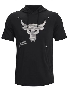 Under Armour Men's Project Rock Terry Bull Short Sleeve Training Hoodie XL